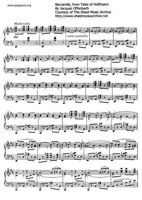 barcarolle offenbach piano sheet music